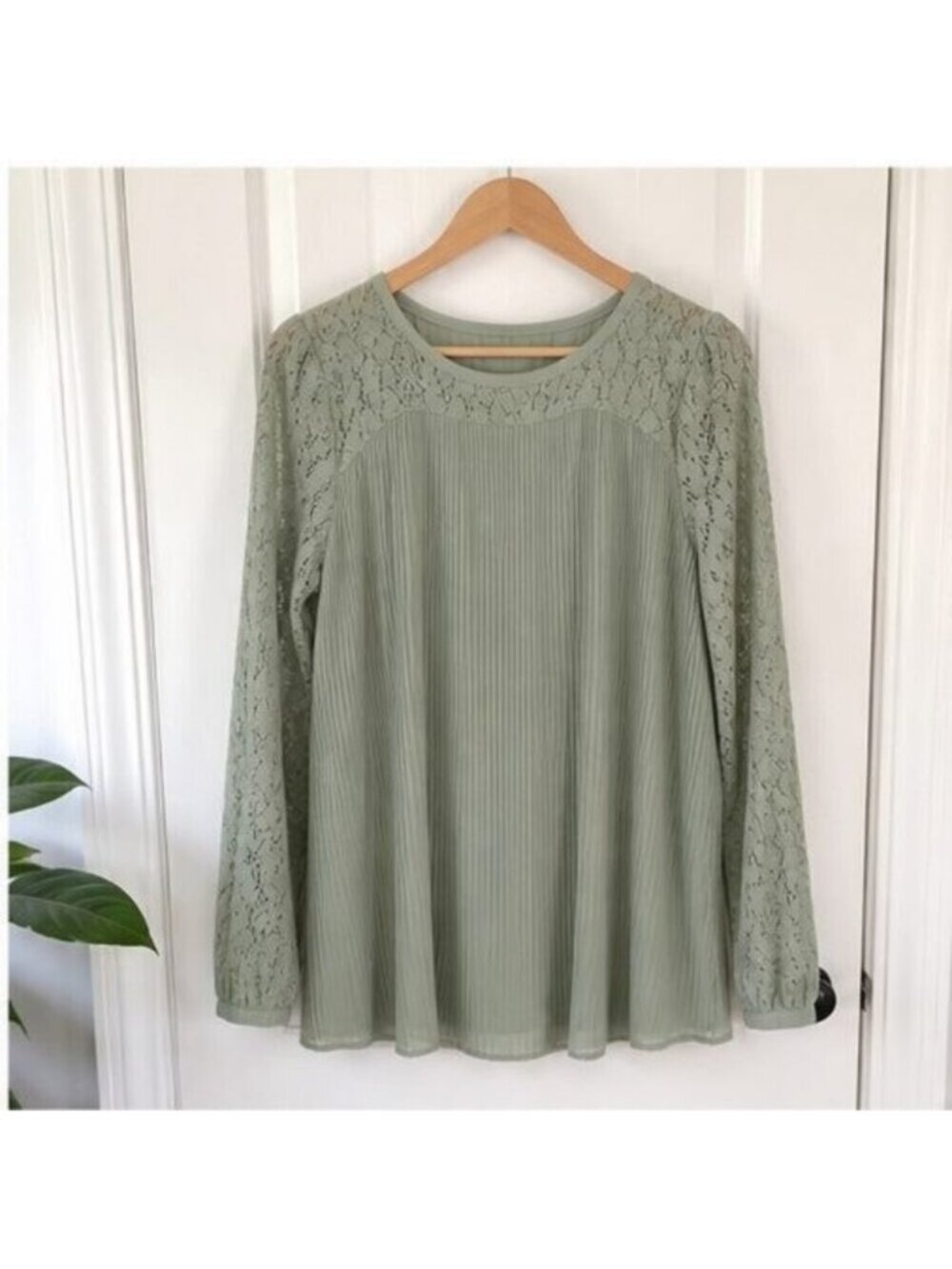 Sage Pleated Blouse